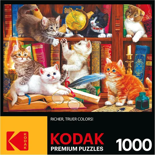 Miniatura 4 de RoseArt - Kodak Premium - Library Mischief - Rompecabezas de 1000 piezas para adultos