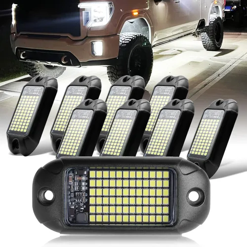 Miniatura 8 de Nicoko 4Pods - Luces LED de roca puras blancas de 72 unidades con chips SMD de 72w, luces súper brillantes para vehículos todoterreno, barco, bajos