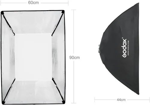 Miniatura 3 de Godox Caja de luz suave Softbox con rejilla de panal de abeja de 24" x 35" 60 x 90cm, con montaje Bowens compatible con luz de flash estroboscópica