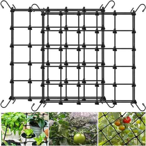 Red de enrejado de 2 x 2 para tienda de campaña, red flexible para tienda de cultivo pequeños, paquete de 2 redes elásticas para plantas de cultivo