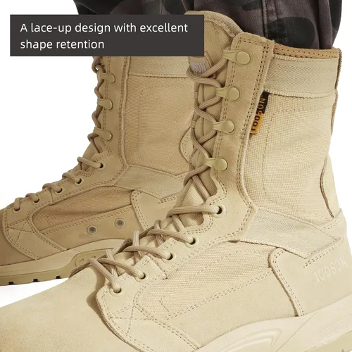 Miniatura 5 de Botas tácticas militares de 8 pulgadas para hombre, botas de trabajo de combate ligeras