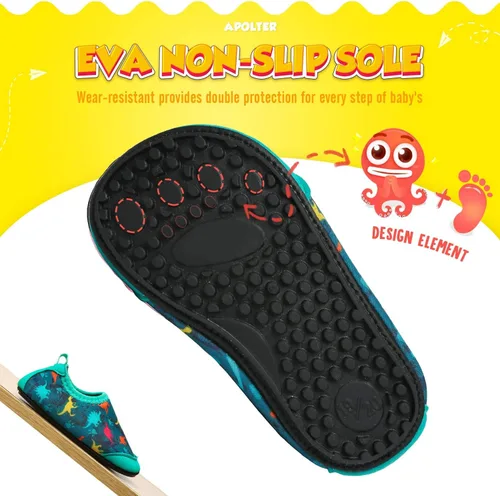 Miniatura 5 de Zapatos de agua o natación estilo calcetín para niños, unisex, antideslizantes, para la playa o piscina, color aguamarina