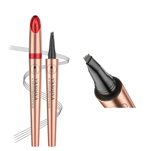 Miniatura 11 de Lápiz de cejas negro Liquid Microblading. Resistente al agua, de larga duración, natural, pluma de cejas con punta de horquilla de 4 puntos