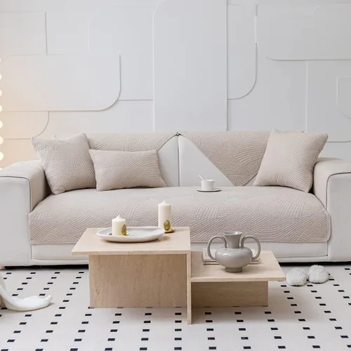 Miniatura 2 de vctops Funda acolchada de algodón para sofá, con patrón geométrico bohemio, funda antideslizante para sofá modular, protector de muebles para Tipo B