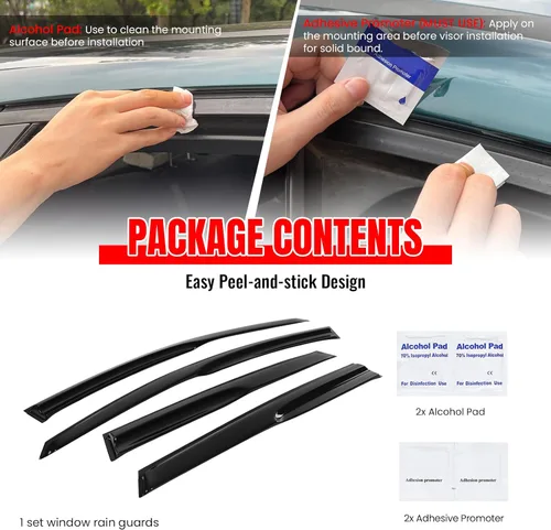 Miniatura 6 de IKON MOTORSPORTS - Visera de ventana compatible con Honda CRV CR-V 2007-2011, humo acrílico teñido y semitransparente, protector de sombra