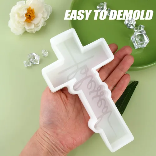 Miniatura 4 de SOBEIT Blessing Cross - Molde de freshie para coche, molde de freshie de fe religiosa, molde de resina de silicona para hacer freshie perlas Molde