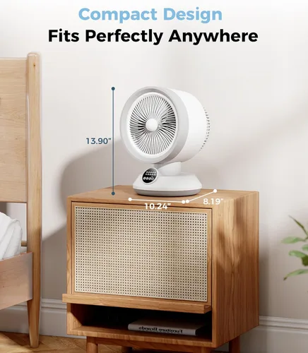 Miniatura 8 de Combo de calentador y ventilador para uso en interiores, ventilador portátil 2 en 1 de calefacción y refrigeración de escritorio de 1500 W