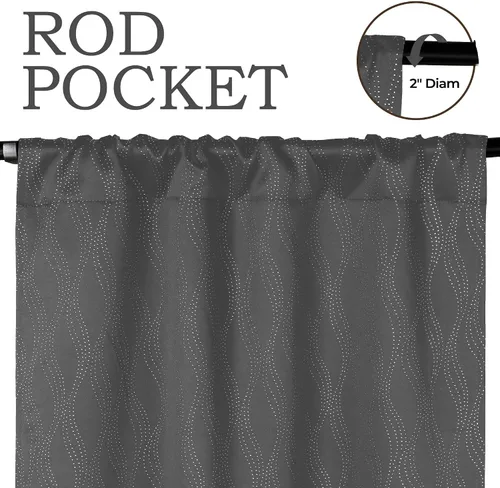 Miniatura 4 de BLUENILEMILLS Paneles de cortinas opacas para oscurecer la habitación con bolsillo para barra, cortinas perfectas para ventanas de cocina