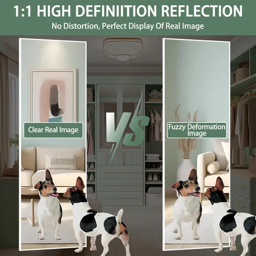Miniatura 5 de Hasipu - Espejo de puerta de cuerpo completo, 51 x 16 pulgadas, espejo de pared de cuerpo completo para colgar sobre la puerta, espejo para Blanco