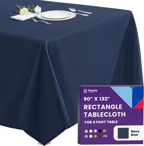 Miniatura 67 de Gee Di Moda - Mantel rectangular de 60 x 84 pulgadas – Mantel rectangular de poliéster lavable para mesa de 5 pies