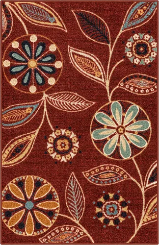 Miniatura 24 de Maples Rugs Reggie - Alfombra de pasillo floral, fabricada en Estados Unidos, lavable, antideslizante, alfombra de interior para cocina, pasillo