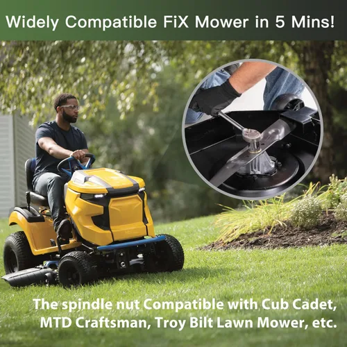 Miniatura 6 de Tuerca de cuchilla de cortacésped 5/8-18 con brida hexagonal de repuesto para Cub Cadet MTD Toro, cuchilla de cubierta de cortacésped hardware