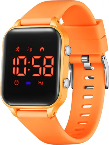 Miniatura 26 de Relojes digitales para niños y niñas, reloj deportivo con rastreador de fitness, podómetro, alarmas, cronómetro, no necesita aplicación, reloj