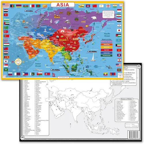 Miniatura 11 de Tot Talk Map of Africa Kids - Mantel individual educativo para niños, colección Part of Our World con actividades en la parte posterior, manteles