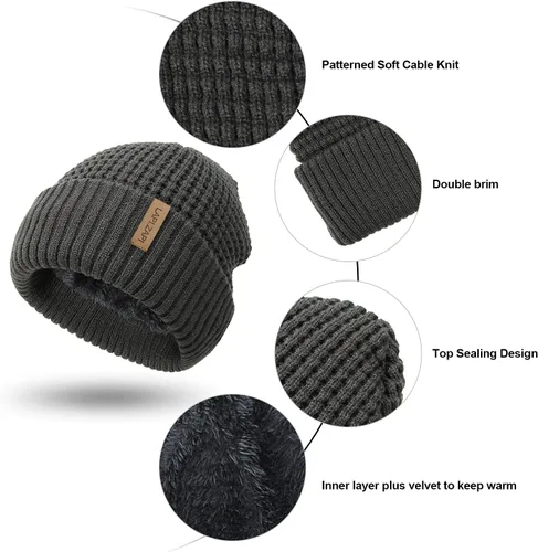 Miniatura 4 de Gorro de invierno para hombre, con forro polar, gorro deportivo para mujer al aire libre