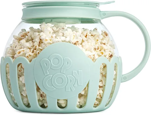 Ecolution - Palomitero MicroPop patentado para microondas, con vidrio seguro para temperatura, tapa 3 en 1 mide granos y derrite mantequilla, hecho