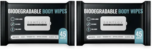 Miniatura 9 de DRMTLGY Toallitas de ducha para cuerpo y cara para mujeres y hombres, 45 toallitas. Toallitas de limpieza XTRA grandes biodegradables sin enjuague