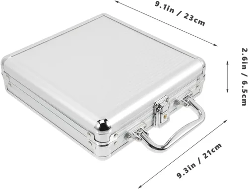 Miniatura 7 de Yardwe Club Poker Chip Holder Poker Chip Case Vacío Aluminio 300 Poker Chip Carrier Gran Capacidad Tarjetas de Poker Titular de Almacenamiento Caso