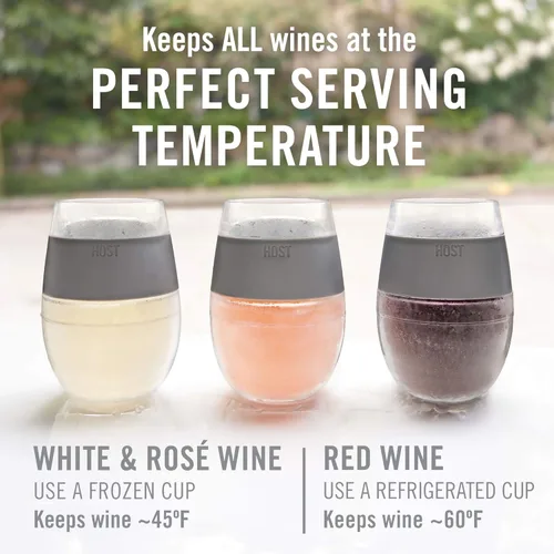 Miniatura 2 de Host Set de 2 Tazas para Vino Congelables - Tazas de Plástico de Doble Pared Aisladas para Enfriar Vino con Gel Congelante, Vasos de Vino para Vino