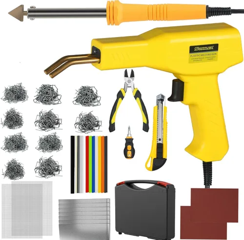 Soldador de Plástico, Kit de Soldadura de Plástico 2 en 1, Kit de Reparación de Plástico de SONNLER con 1000PCS de Grapadora Caliente para Amarillo