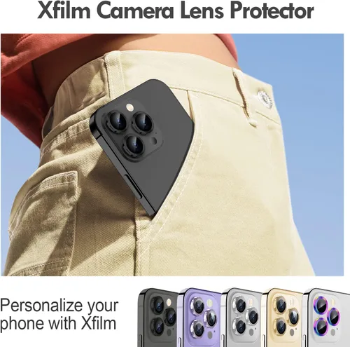 Miniatura 5 de Protector de lente de cámara Bling para iPhone 14 Pro/14 Pro Max, dureza 9H a prueba de rayones, protector de anillo individual de metal, accesorios