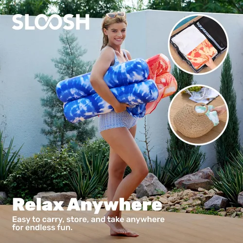 Miniatura 6 de Sloosh Paquete de 3 flotadores inflables 4 en 1 para piscina, hamacas de agua, accesorios multiusos para piscina
