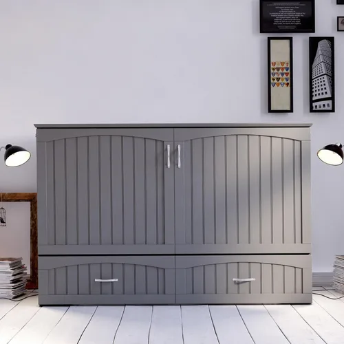 Miniatura 5 de AFI, Southampton Murphy - Cómoda de cama individual XL con colchón de 6 pulgadas, cajón de almacenamiento y cargador USB integrado, color gris