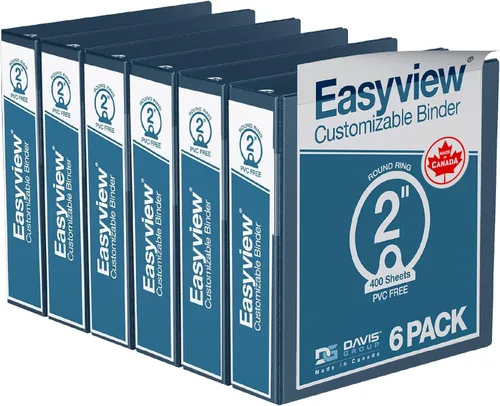 Miniatura 15 de Easyview - Carpetas prémium de 3 anillas con cubiertas transparentes y anillos redondos, carpetas para la escuela u oficina, 1 pulgada, paquete