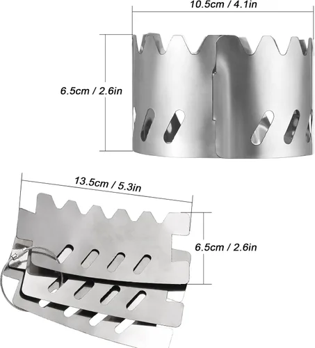 Miniatura 4 de HUIOP Estufa, Mini Estufa Portátil de Aleación de Aluminio con Tapa y Parabrisas de Acero Inoxidable para Acampar al Aire Libre Senderismo Mochilero