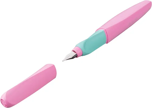 Miniatura 25 de Pelikan Pluma estilográfica Twist 946806 con 1 cartucho de tinta, punta media, color negro, en caja