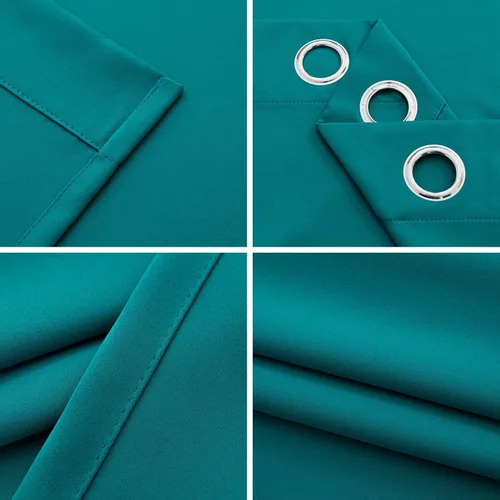 Miniatura 5 de Cortinas opacas verde azulado Pickluc con ojales de 84 pulgadas de largo 2 paneles, cortinas para ventana con bloqueo de luz para sala de estar