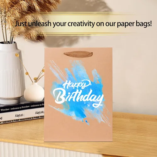 Miniatura 3 de 10 bolsas de regalo con papel de seda de 8 x 4 x 11 pulgadas. Kraft 8