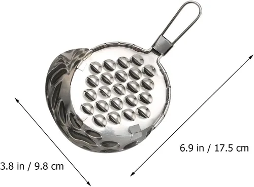 SHOWERORO 2 raspadores de gelatina de acero inoxidable – Cortador de fideos de frijol mungo y afeitadora de fideos fríos con agujero para colgar,