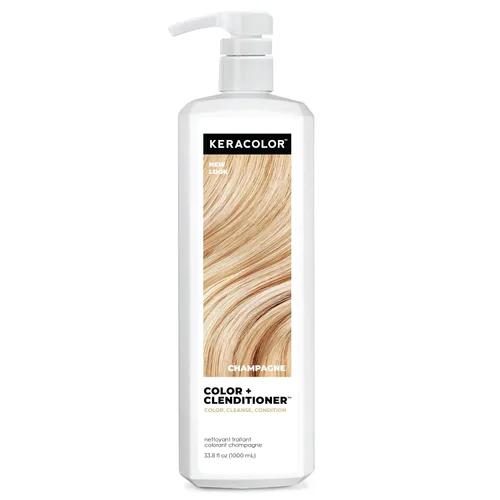 Keracolor Color + Clenditioner - Acondicionador 3 en 1 de depósito de color, acondicionador de limpieza suave con infusión de color de cabello Miel