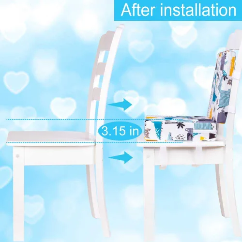 Miniatura 8 de gxtvo Asiento elevador para mesa de comedor, cojín creciente para bebés y niños, correa gruesa lavable para silla de asiento, portátil, desmontable