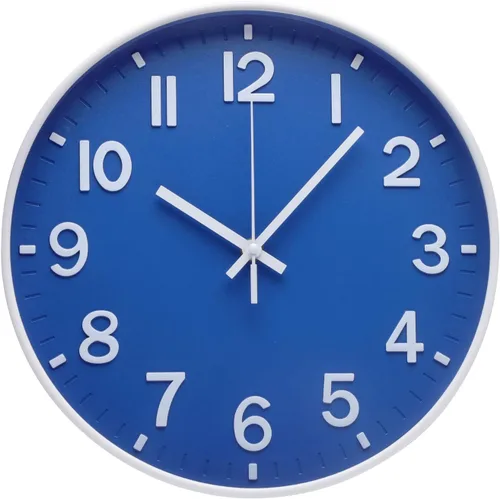 Miniatura 14 de Reloj de pared bakbrand de 12 pulgadas, negro, moderno, simple, de cuarzo, decorativo, silencioso, sin tictac, funciona con pilas, reloj redondo