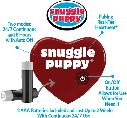 Miniatura 3 de Snuggle Puppy - Juguete original para cachorros con pulso y paquete de calor de sensación real, ayuda calmante para dormir para la ansiedad