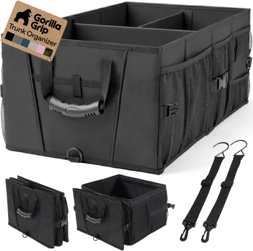Miniatura 14 de GORILLA GRIP Organizador de maletero para SUV y automóviles, organizador de almacenamiento plegable de gran capacidad, accesorios de coche Azul