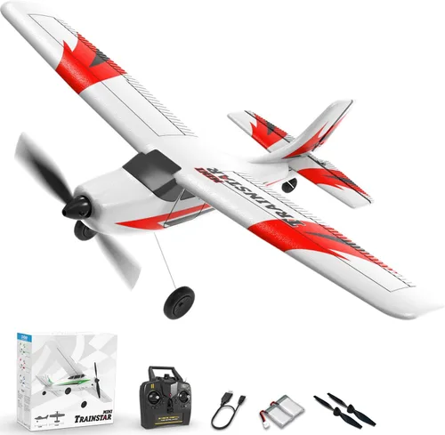 Miniatura 9 de volantexrc Avión de entrenamiento RC de 3 canales con control remoto con protector de utilería, estabilizador giroscopio de 6 ejes y 3 modos
