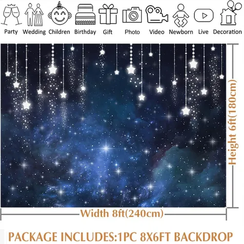 Miniatura 3 de Avezano Telones de fondo de cielo nocturno estrellado bajo las estrellas, fondo de fiesta de graduación, universo, tema espacial, telón de fondo
