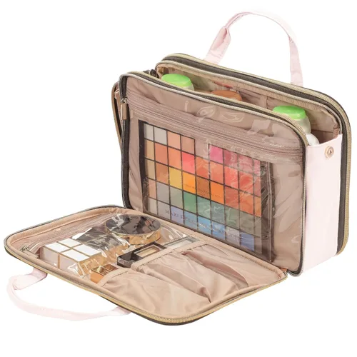Miniatura 5 de NISHEL - Neceser de viaje, organizador de maquillaje portátil, bolsa de cosméticos plegable, estuche de viaje para artículos de tocador