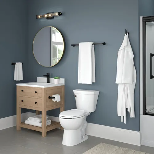 Miniatura 5 de Delta Galeon - Toallero de 24 pulgadas para baño, color negro mate, toallero de pared para baño, toallero de pared para montaje en pared, 77224-BL