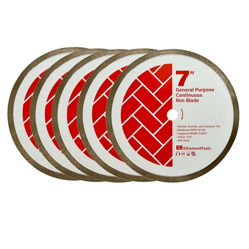 Miniatura 14 de Hojas de sierra de diamante de 7" para azulejos de porcelana, cerámica y azulejos de piedra, eje de 5/8" Hoja de azulejos de porcelana