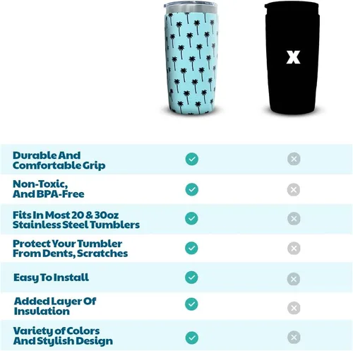 Miniatura 7 de Funda de silicona para vasos, compatible con vasos Yeti, RTIC, Ozark Trail, Magellan y más. Fundas aisladas personalizadas para enfriar latas