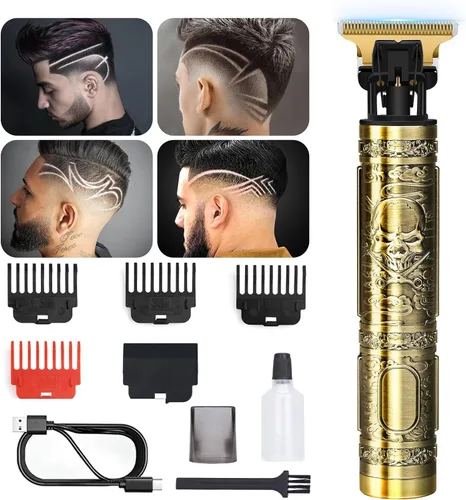 Miniatura 8 de candyfouse Cortadora de barba profesional para hombres, cortapelos con 4 peines límite, recargable inalámbrica con pantalla LCD, kit de aseo de Negro