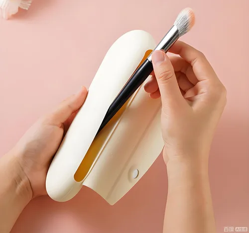 Miniatura 5 de Estuche de viaje de silicona para brochas de maquillaje, organizador de brochas de maquillaje portátil, estuche de viaje cosmético, bolsa de cepillo