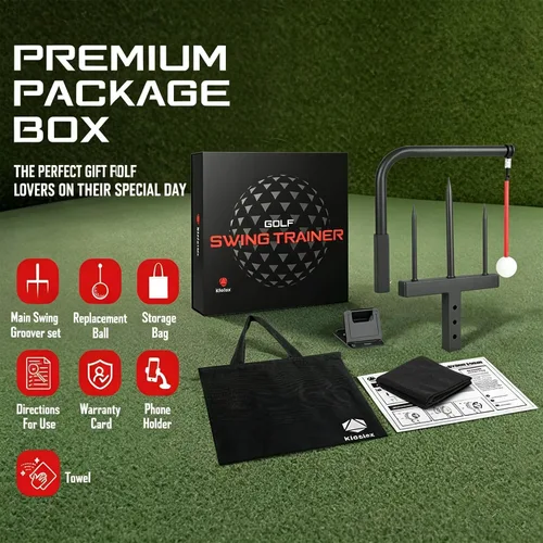 Miniatura 8 de Entrenador de Swing de Golf - Ayuda de Entrenamiento de Swing de Golf de Hierro Duradera - Accesorios de Golf para Niños y Jóvenes con Bola