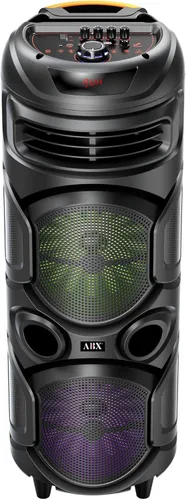 Audiobox ABX-2900R - Altavoz Bluetooth dual de 8 pulgadas para fiesta, peso ligero con luces RGB, sonido de doble canal para fiestas, DJ, listo para