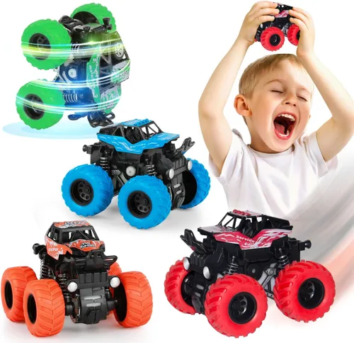 LONANDY Monster Truck Juguetes para niños de 4 a 7 años – Juguetes de coche de fricción para niños pequeños de 3, 4, 5, 6 años, auto de juguete Push
