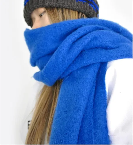 Miniatura 96 de Bufanda grande y gruesa de gran tamaño, esponjosas, de lana grande, gruesa, cálida para invierno